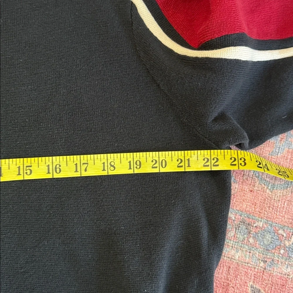 Eddie Bauer Men’s XL TALL Black Red Cream Color Block Dad Sweater 100% Cotton - Picture 6 of 7